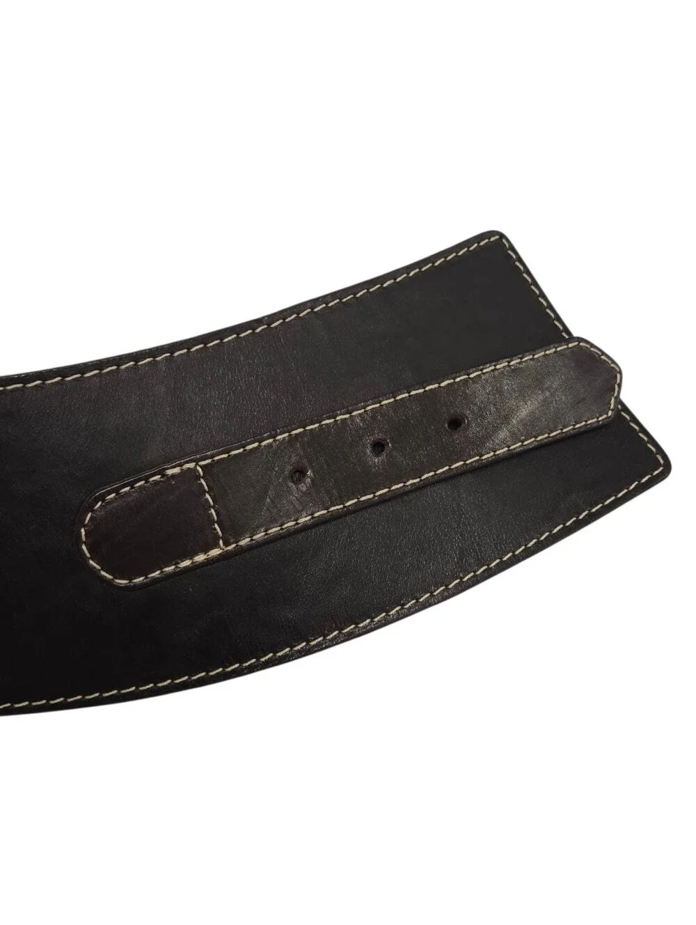 Ivan Grundahl‎ Dark Brown Leather Oversized Belt Sz 08